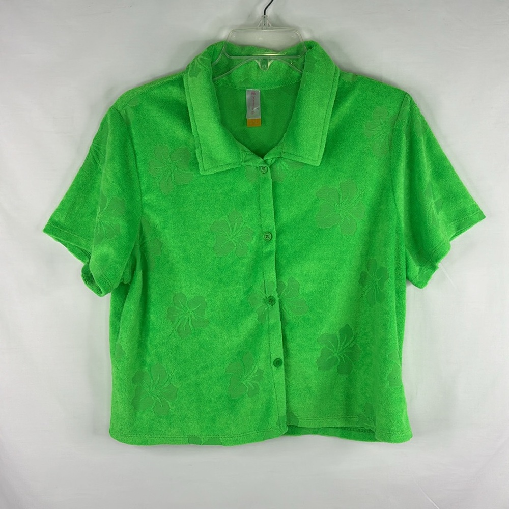 Girl's Bright Green Top & Bottom 2 PCs Size: 11-13